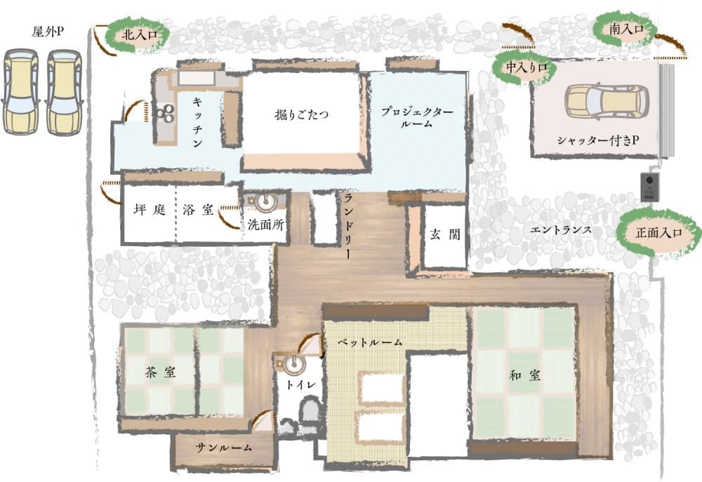 間取り和風デッサン