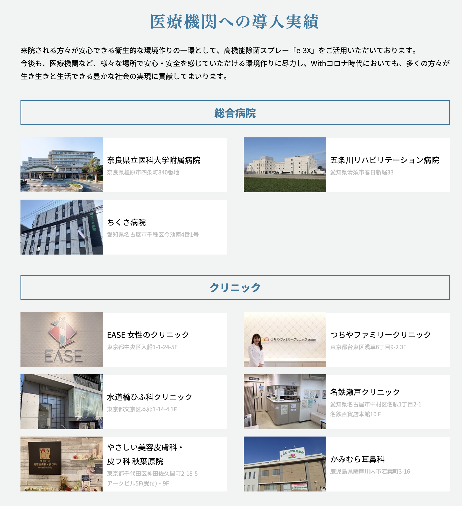 使用されてる病院