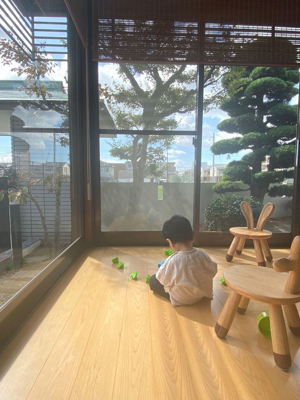 和風庭園が見える和室